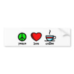 Peace, Love and Coffee - Bumper Sticker