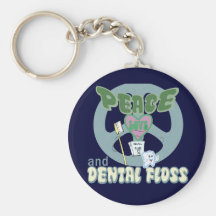Peace Love and Dental Floss Keychain