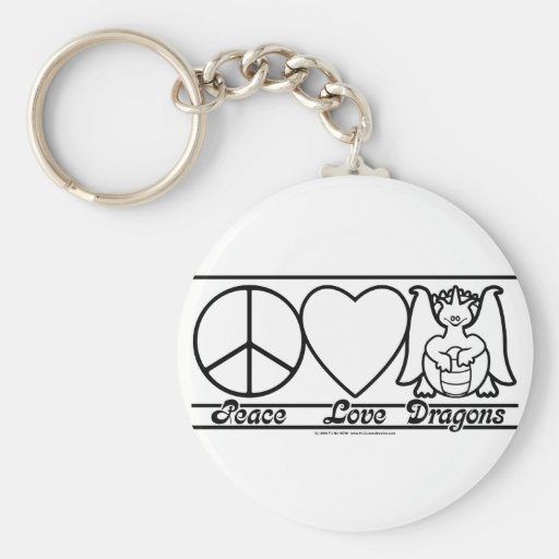 Peace Love and Dragons Keychains