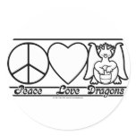 Peace Love and Dragons stickers