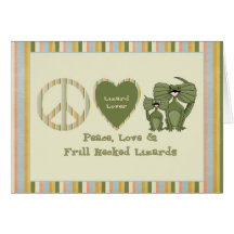 peace love and frill necked lizards cards