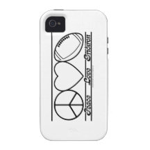 Peace Love and Gridiron iPhone 4 Cover