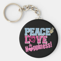 Peace Love and Happiness Keychains