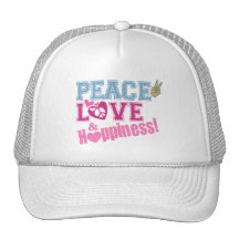 Peace Love and Happiness Trucker Hat