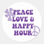 Peace Love and Happy Hour Stickers