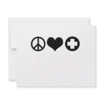 Peace Love and Health Care black Personalized Invites