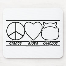 Peace Love and Hippos Mousemat