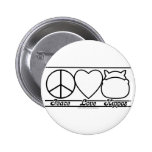 Peace Love and Hippos Pinback Buttons