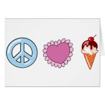 Peace Love and Ice Cream Greeting Cards