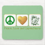 Peace, Love and Leprechauns mousepads