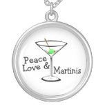 Peace Love and Martinis Personalized Necklace