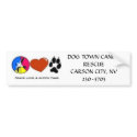 Peace, Love, and Muddy Paws bumper stickers