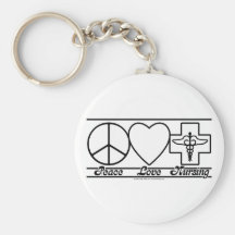 Peace Love and Nursing Keychain