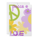 Peace, Love and Party - Blank Text invitations