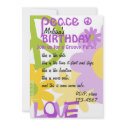 Peace, Love and Party invitations
