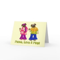 Peace, Love and Pugs Greeting Cards