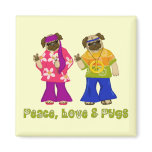 Peace Love and Pugs Magnets