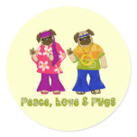 Peace, Love and Pugs Stickers