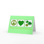 Peace, Love and Shamrocks Greeting Cards