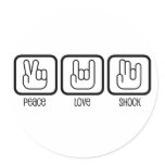 Peace Love and Shocker stickers