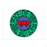 Peace Love and Twins - Circle Post Cards