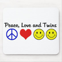 Peace Love and Twins Mousepad