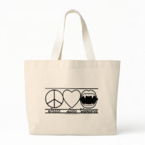 Peace Love and Vampires Tote Bags