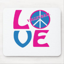 Peace, Love, and Volleyball Gifts and Apparel Mousepads