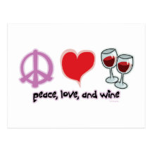 Peace, Love, and Wine Postcards