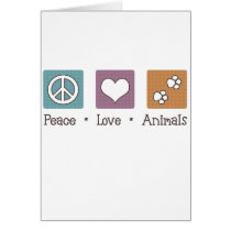 Peace Love Animals (Two Paws) Greeting Card