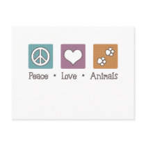 Peace Love Animals (Two Paws) Post Card