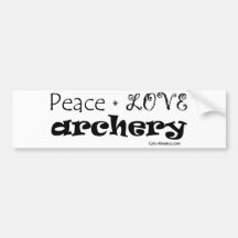 Peace Love Archery Bumper Sticker