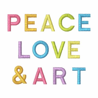 Peace, Love & Art Embroidered Hoodie by Victoreeah