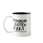 Peace, Love & Art Mug