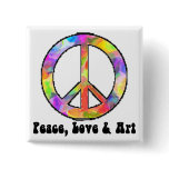 Peace, Love & Art Pin buttons
