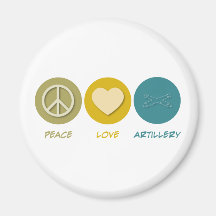 Peace Love Artillery Refrigerator Magnets