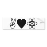 Peace Love Atheism bumper stickers
