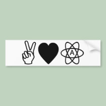 Peace Love Atheism bumper stickers