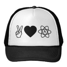 Peace Love Atheism Hat
