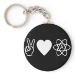 Peace Love Atheism keychains