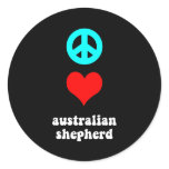 Peace love Australian Shepherd Round Sticker