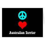 peace love australian terrier greeting card