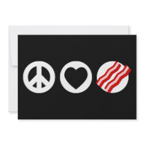 Peace Love Bacon Personalised Invite