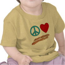 Peace Love Bacon Symbology Tshirt, Mug