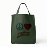 Peace Love Bacon Symbology Tshirt, Mug bags