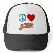 Peace Love Bacon Symbology Tshirt, Mug Hats