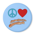 Peace Love Bacon Symbology Tshirt, Mug magnets