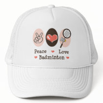 Peace Love Badminton Hat