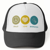 Peace Love Badminton Hats