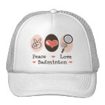 Peace Love Badminton Hat